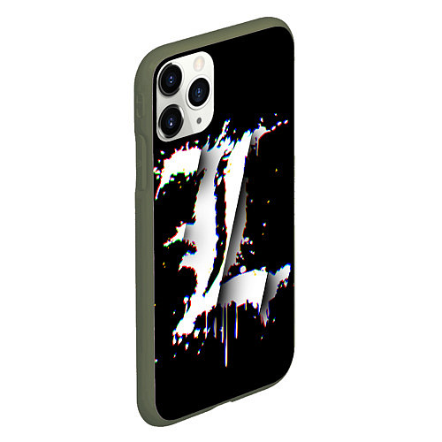 Чехол iPhone 11 Pro матовый Death Note glitch / 3D-Темно-зеленый – фото 2