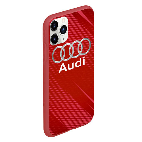 Чехол iPhone 11 Pro матовый Audi abstraction / 3D-Красный – фото 2