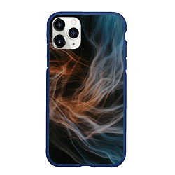 Чехол iPhone 11 Pro матовый Множество абстрактных линий во тьме, цвет: 3D-тёмно-синий