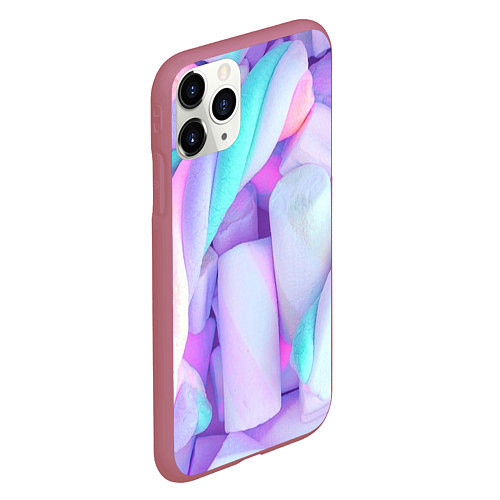 Чехол iPhone 11 Pro матовый Необычные конфеты / 3D-Малиновый – фото 2