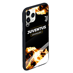 Чехол iPhone 11 Pro матовый Juventus legendary sport fire, цвет: 3D-черный — фото 2