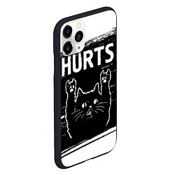 Чехол iPhone 11 Pro матовый Группа Hurts и рок кот, цвет: 3D-черный — фото 2