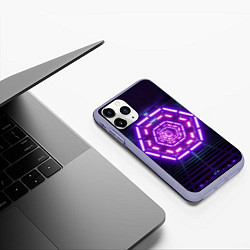 Чехол iPhone 11 Pro матовый Неоновый вход в портал, цвет: 3D-светло-сиреневый — фото 2