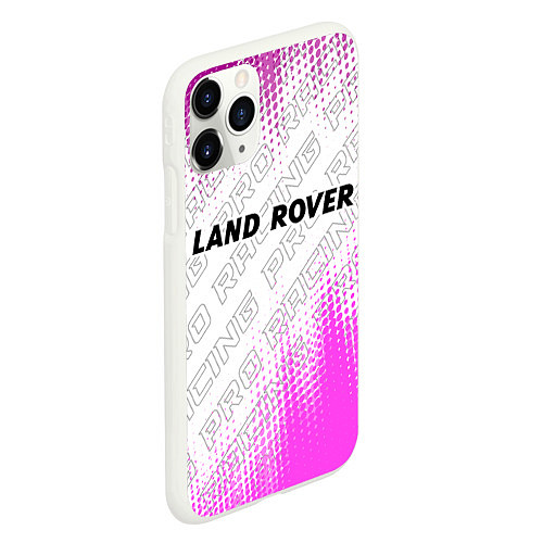 Чехол iPhone 11 Pro матовый Land Rover pro racing: символ сверху / 3D-Белый – фото 2