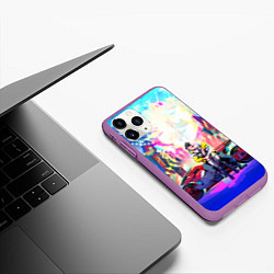 Чехол iPhone 11 Pro матовый Cyberpunk Edgerunners Люси и Дэвид, цвет: 3D-фиолетовый — фото 2