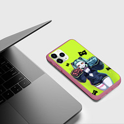 Чехол iPhone 11 Pro матовый Ребекка из аниме Cyberpunk Edgerunners, цвет: 3D-малиновый — фото 2