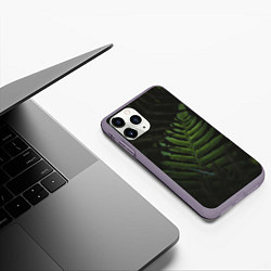Чехол iPhone 11 Pro матовый Лист папоротника, цвет: 3D-серый — фото 2