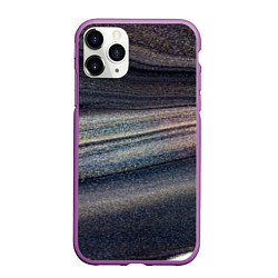 Чехол iPhone 11 Pro матовый Волны блестящего тёмного песка, цвет: 3D-фиолетовый