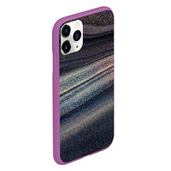 Чехол iPhone 11 Pro матовый Волны блестящего тёмного песка, цвет: 3D-фиолетовый — фото 2