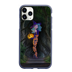 Чехол iPhone 11 Pro матовый Ведьма с тыквой и в крутых колготках - Halloween
