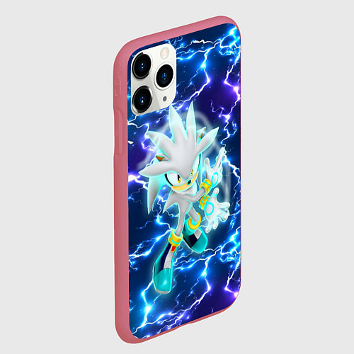 Чехол iPhone 11 Pro матовый Ёж Сильвер / 3D-Малиновый – фото 2
