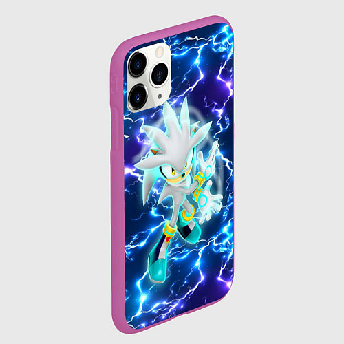 Чехол iPhone 11 Pro матовый Ёж Сильвер / 3D-Фиолетовый – фото 2