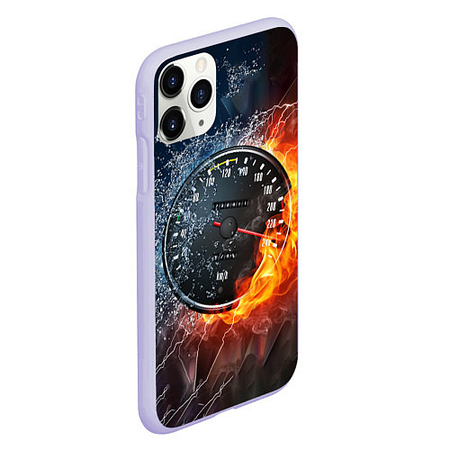 Чехол iPhone 11 Pro матовый Need for Speed - спидометр / 3D-Светло-сиреневый – фото 2