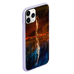 Чехол iPhone 11 Pro матовый Тени, блёстки и краски во тьме, цвет: 3D-светло-сиреневый — фото 2