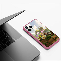 Чехол iPhone 11 Pro матовый Джунгли - Майнкрафт, цвет: 3D-малиновый — фото 2