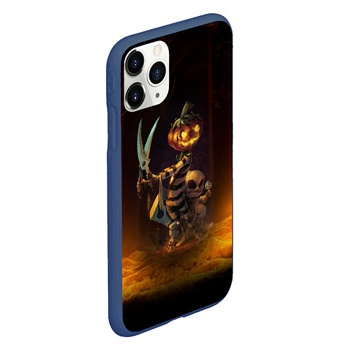 Чехол iPhone 11 Pro матовый Пугало с ножницами - Halloween / 3D-Тёмно-синий – фото 2