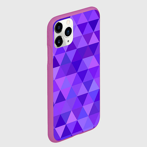 Чехол iPhone 11 Pro матовый Фиолетовые фигуры / 3D-Фиолетовый – фото 2