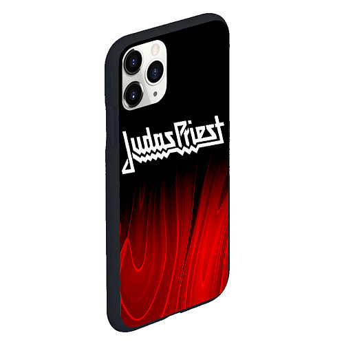 Чехол iPhone 11 Pro матовый Judas Priest red plasma / 3D-Черный – фото 2