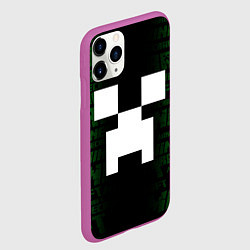 Чехол iPhone 11 Pro матовый Лицо Крипера - Майнкрафт, цвет: 3D-фиолетовый — фото 2