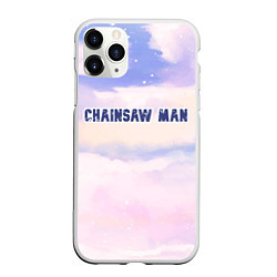 Чехол iPhone 11 Pro матовый Chainsaw Man sky clouds, цвет: 3D-белый