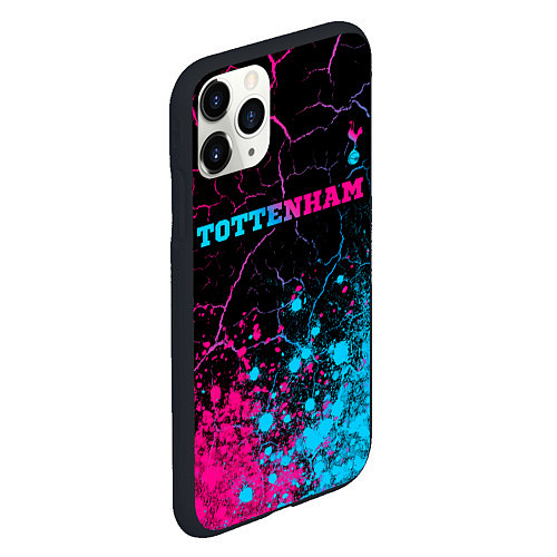 Чехол iPhone 11 Pro матовый Tottenham - neon gradient: символ сверху / 3D-Черный – фото 2