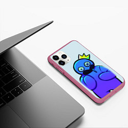 Чехол iPhone 11 Pro матовый Blue Rainbow Friends, цвет: 3D-малиновый — фото 2