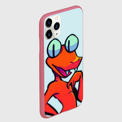 Чехол iPhone 11 Pro матовый Оранжевый - Радужные друзья / 3D-Малиновый – фото 2