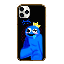Чехол iPhone 11 Pro матовый Blue - Rainbow Friends, цвет: 3D-коричневый