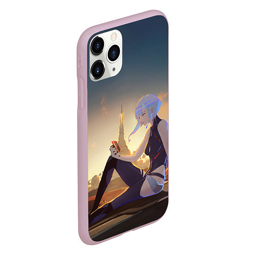 Чехол iPhone 11 Pro матовый Грустная Люси / 3D-Розовый – фото 2