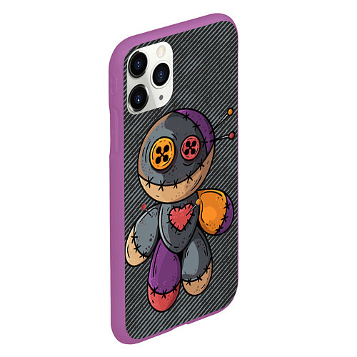 Чехол iPhone 11 Pro матовый Кукла Вуду / 3D-Фиолетовый – фото 2