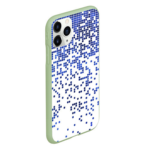 Чехол iPhone 11 Pro матовый Пиксельный минималистический паттерн / 3D-Салатовый – фото 2