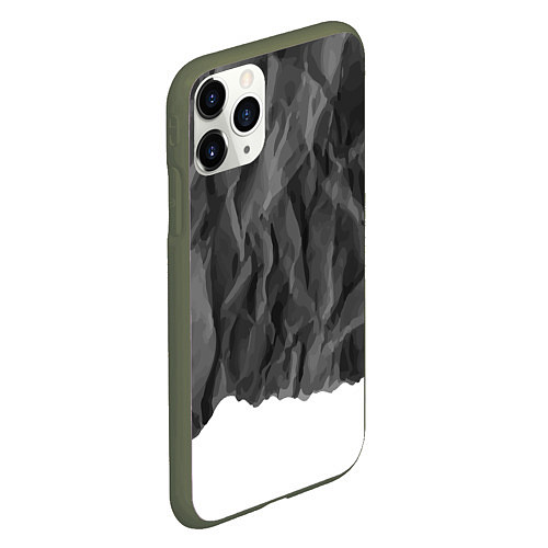 Чехол iPhone 11 Pro матовый Имитация скалы / 3D-Темно-зеленый – фото 2
