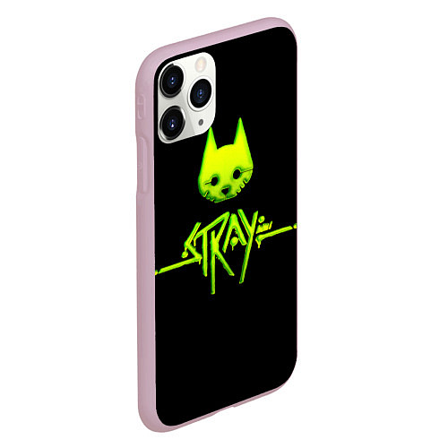 Чехол iPhone 11 Pro матовый Stray green neon / 3D-Розовый – фото 2