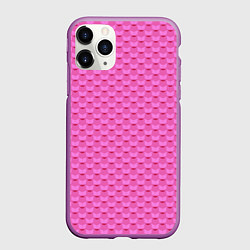 Чехол iPhone 11 Pro матовый Геометрический современный розовый однотонный узор, цвет: 3D-фиолетовый