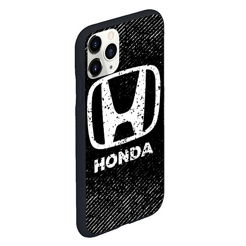Чехол iPhone 11 Pro матовый Honda с потертостями на темном фоне / 3D-Черный – фото 2