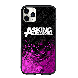 Чехол iPhone 11 Pro матовый Asking Alexandria rock legends: символ сверху, цвет: 3D-черный