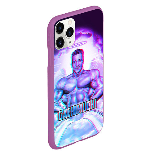 Чехол iPhone 11 Pro матовый Billie Herrington: Gachimuchi / 3D-Фиолетовый – фото 2