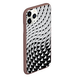 Чехол iPhone 11 Pro матовый Металлическая абстрактная броня, цвет: 3D-коричневый — фото 2