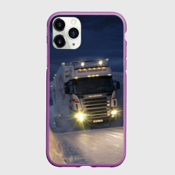 Чехол iPhone 11 Pro матовый Для фуры Scania нет преград, цвет: 3D-фиолетовый