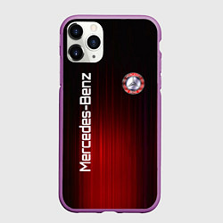 Чехол iPhone 11 Pro матовый Mercedes-Benz art, цвет: 3D-фиолетовый