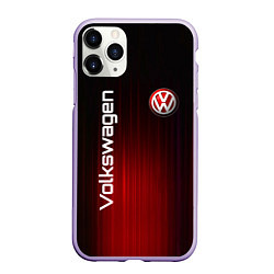 Чехол iPhone 11 Pro матовый Volkswagen art, цвет: 3D-светло-сиреневый