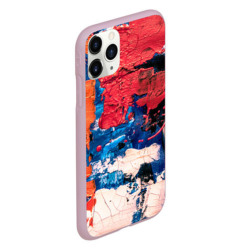 Чехол iPhone 11 Pro матовый Текстура из красок / 3D-Розовый – фото 2