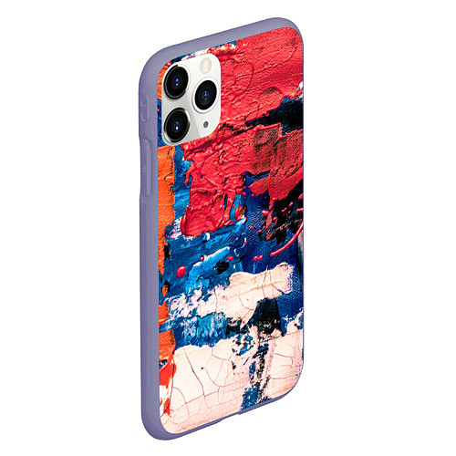 Чехол iPhone 11 Pro матовый Текстура из красок / 3D-Серый – фото 2