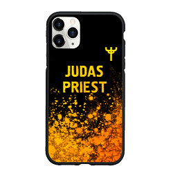 Чехол iPhone 11 Pro матовый Judas Priest - gold gradient: символ сверху, цвет: 3D-черный