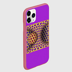 Чехол iPhone 11 Pro матовый Вращающийся шар - оптическая иллюзия, цвет: 3D-малиновый — фото 2