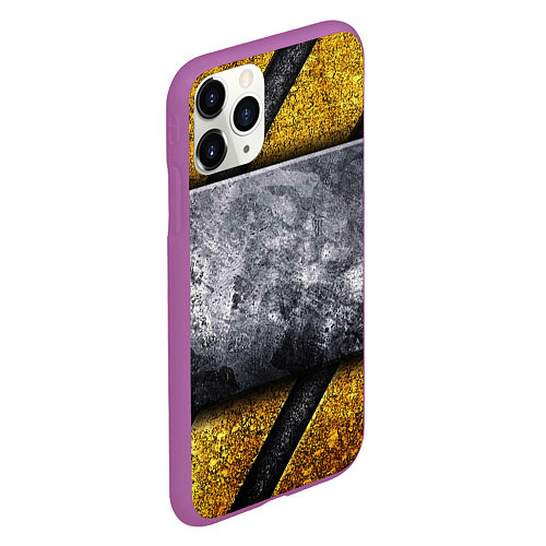 Чехол iPhone 11 Pro матовый Сигнал опасности / 3D-Фиолетовый – фото 2