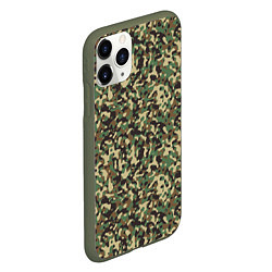 Чехол iPhone 11 Pro матовый Камуфляж Woodland мелкий, цвет: 3D-темно-зеленый — фото 2