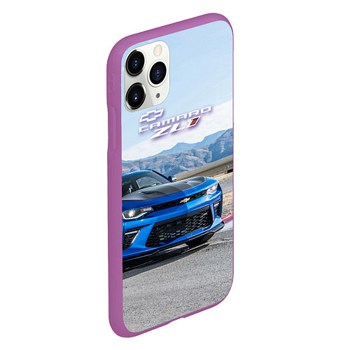 Чехол iPhone 11 Pro матовый Chevrolet Camaro ZL 1 - Motorsport / 3D-Фиолетовый – фото 2