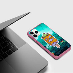 Чехол iPhone 11 Pro матовый Мороженое - тыква, цвет: 3D-малиновый — фото 2