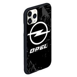 Чехол iPhone 11 Pro матовый Opel speed на темном фоне со следами шин, цвет: 3D-черный — фото 2